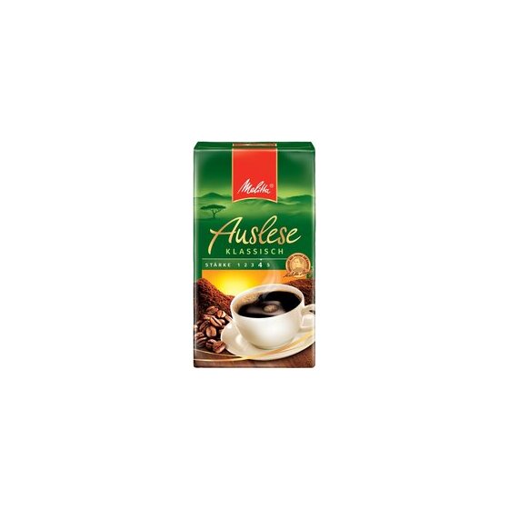 Melitta Kaffee Auslese Klassisch, gemahlener Röstkaffee, 500 g, Intensität: 4
