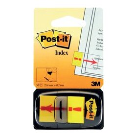 Post-it Index 680, Haftstreifen, 25,4 x 43 mm, 50 Streifen, Ausrufezeichen, gelb/rot
