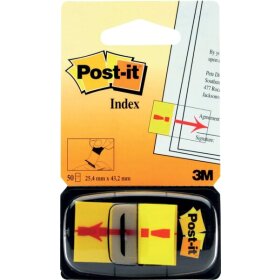 Post-it Index 680, Haftstreifen, 25,4 x 43 mm, 50 Streifen, Ausrufezeichen, gelb/rot