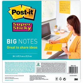 Haftnotiz Super Sticky Big Note, 279 x 279 mm, 30 Blatt, ultragelb