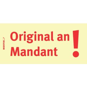 Haftnotizen gelb, 75 x 35 mm, "Original an Mandant", 100 Blatt pro Block