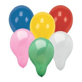 Luftballons rund, Ø 28 cm, Umfang: 90 cm, geeignet für die Befüllung mit Helium, farbig sortiert, 100 Stück