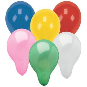 Luftballons rund, Ø 28 cm, Umfang: 90 cm, geeignet für die Befüllung mit Helium, farbig sortiert, 100 Stück