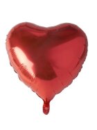 Folienlufballon, Ø 45cm, "Heart",rot, mit selbstschließendem Ventil, problemloses wieder befüllen mit Luftoder Helium