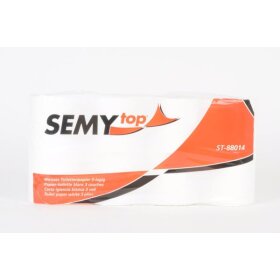 Toilettenpapier Semy, 3-lagig, hochweiß, motivgeprägt, 250 Blatt/Rolle, 8 Rollen/Packung