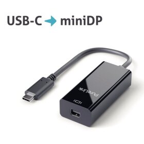 Adapter iSerie, USB-C auf mini DisplayPort, schwarz, 0,10 m,  4K60Hz