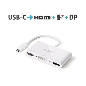 Adapter iSerie, USB-C auf Multiport: DVI mit FullHD, DP...