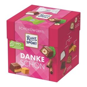 Ritter Sport Schokowürfel Dankeschön, 22er Geschenkverpackung mit gefüllter Schokolade