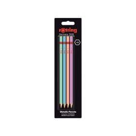 Bleistift Metallic pro, HB, 4er Blister, sortiert, je 1x grün, blau, orange, lila