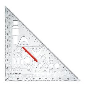 Techno-Dreieck Metall, mit abnehmbarem Haltegriff, für Feinminenstift 0,5 mm, transparent