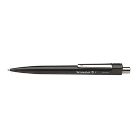 Druckkugelschreiber K1, schwarz, mit Metallclip und...