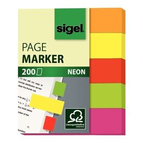 Haftmarker,Papier, Neon, 12 x 60 mm, 5 Farben im Pocket,...