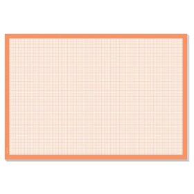 Papier-Schreibunterlage, Graph, millimeterkariert, weiß/orange, 59,5 x 41 cm, 80 g, 30 Blatt