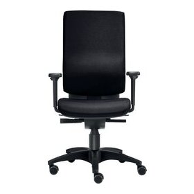Bürodrehstuhl Cube M, Nutzergewicht bis 120 kg, mit Armlehnen, DIN-Komfort-Sitz, Teppichbodenrollen, schwarz