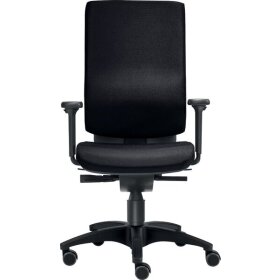 Bürodrehstuhl Cube M, Nutzergewicht bis 120 kg, mit Armlehnen, DIN-Komfort-Sitz, Hartbodenrollen, schwarz