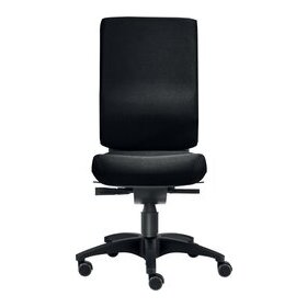 Bürodrehstuhl Cube M, Nutzergewicht bis 120 kg, ohne Armlehnen, Bandscheiben-Sitz, Hartbodenrollen, schwarz
