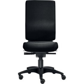 Bürodrehstuhl Cube M, Nutzergewicht bis 120 kg, ohne Armlehnen, Bandscheiben-Sitz, Hartbodenrollen, schwarz