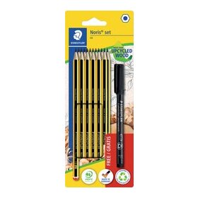 Bleistift Noris 120, HB, Strichstärke 2 mm, BK 100% PEFC , 12 Bleistifte, 1 Lumocolor Universalstift als Gratis-Zugabe