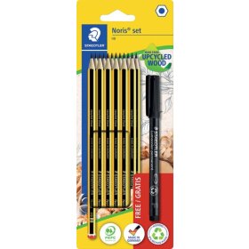 Bleistift Noris 120, HB, Strichstärke 2 mm, BK 100% PEFC , 12 Bleistifte, 1 Lumocolor Universalstift als Gratis-Zugabe