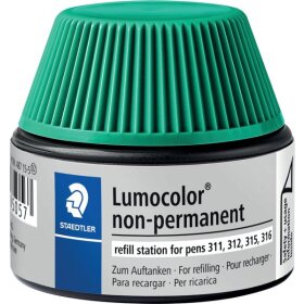 Nachfülltinte Lumocolor nonpermanent, Inhalt: 15 ml, grün