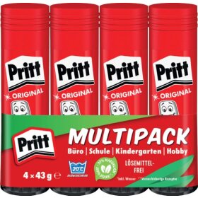Pritt Klebestift, Multipack 4x 43g, 1 Packung à 4...
