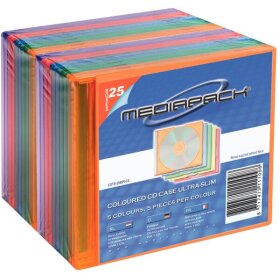 CD-Leerhülle Slim Line, farbig sortiert, Packung = 25 Stück