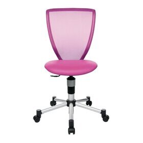 Drehstuhl Junior Titan, Rückenlehne netzbezogen pink, Sitz gepolstert pink lederähnlicher Stoff, Fußkreuz Kunststoff silber, Nutzergewicht bis 60 kg