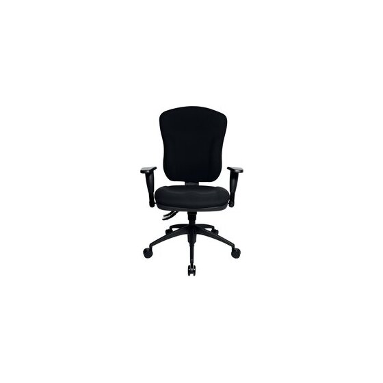 Bürodrehstuhl Wellpoint 30, Armlehnen 2-dimensional verstellbar Rückenlehne/Sitz gepolstert schwarz, Fußkreuz Kunststoff schwarz, Nutzergewicht bis 110 kg, Nutzergröße bis 1,92 m