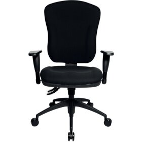 Bürodrehstuhl Wellpoint 30, Armlehnen 2-dimensional verstellbar Rückenlehne/Sitz gepolstert schwarz, Fußkreuz Kunststoff schwarz, Nutzergewicht bis 110 kg, Nutzergröße bis 1,92 m