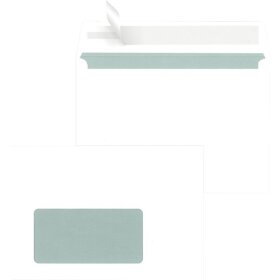 Briefumschlag DIN C6, mit Fenster, haftklebend, weiß, 80g/qm, 500 Stück