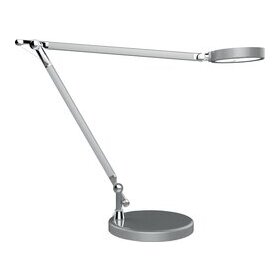 LED-Tischleuchte SENZA, Armlänge 2 x 35 cm, metallgrau, dimmbar, Standfuß