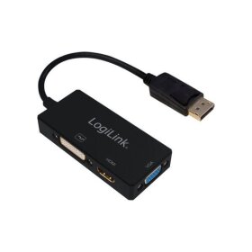 LogiLink 4K DisplayPort auf DVI/HDM I/VGA Adapter, schwarz (11116333)