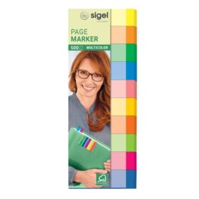 SIGEL Page Marker Multicolor - 50 x 15 mm, sortiert, 10x...