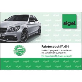 SIGEL Fahrtenbuch für Pkw - mit Klammerheftung, A6...