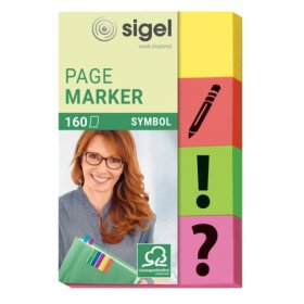 SIGEL Page Marker Symbol - 50 x 20 mm, sortiert, 4x 40...