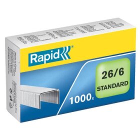 Rapid® Heftklammern 26/6 Standard, verzinkt, 1000...