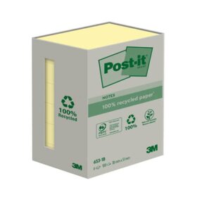 Post-it® Recycling Notes - 38 x 51 mm, pastellgelb, 6...
