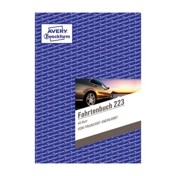 Avery Zweckform® 223 Fahrtenbuch - A5, steuerlicher km-Nachweis, 40 Blatt, weiß