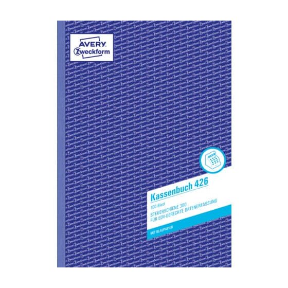 Avery Zweckform® 426 Kassenbuch, DIN A4, nach Steuerschiene 300, 100 Blatt, weiß