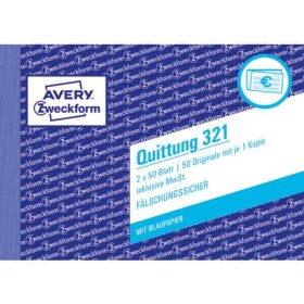 Avery Zweckform® 321 Quittung inkl. MwSt. - A6 quer,...