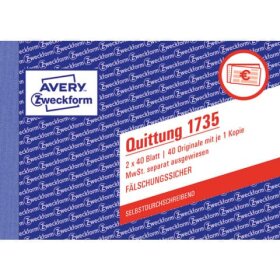 Avery Zweckform® 1735 Quittung MwSt. separat...