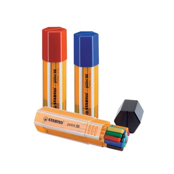 STABILO® Fineliner - point 88 - 20er Big point Box zufällig in einer der 3 Farben  - mit 20 verschiedenen Farben