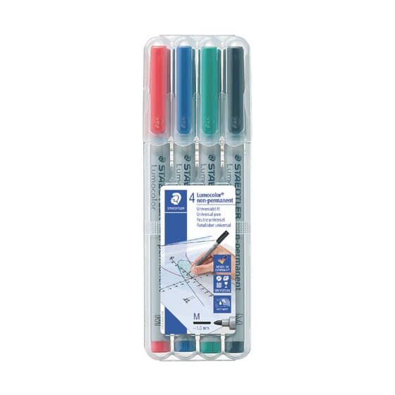 Staedtler® Feinschreiber Universalstift Lumocolor® - non-permanent, M, 4 Farben